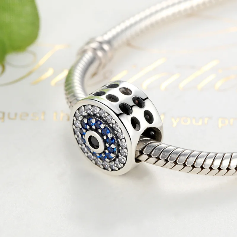 (obrázek pro) Pandora styl stříbrný lesk oční amulet - SCC092 - Zobrazit 3