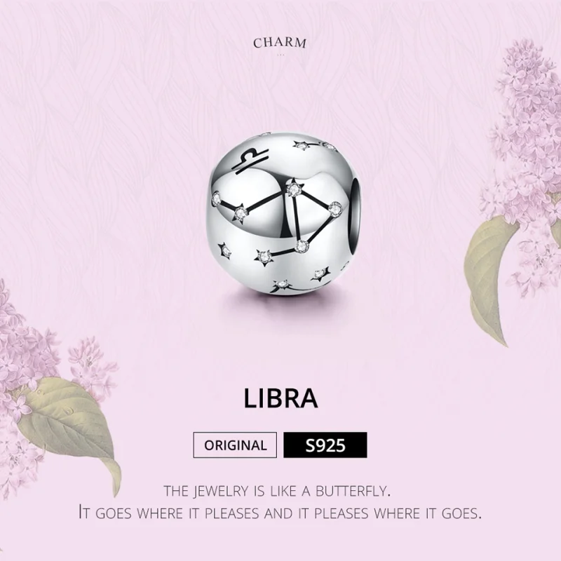 (obrázek pro) Pandora styl Stříbrný Libra přívěsek - SCC1218-7 - Zobrazit 4