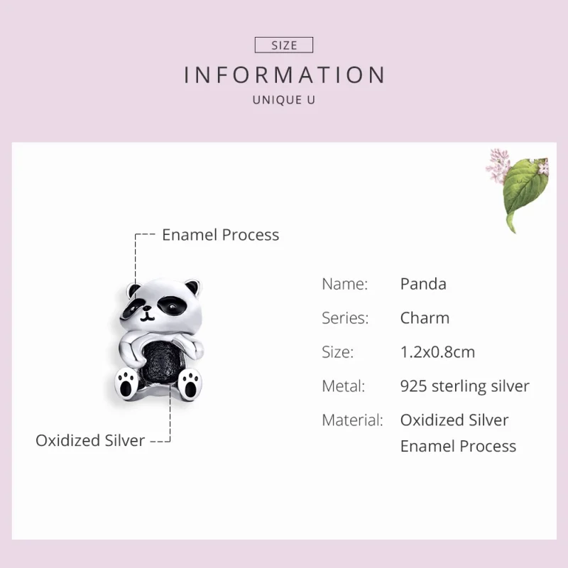 (obrázek pro) Pandora styl stříbrný pandí amulet - SCC1175 - Zobrazit 3