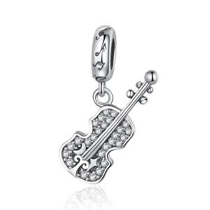 (obrázek pro) Pandora styl Stříbrný Pavé Violin Dangle - SCC1078