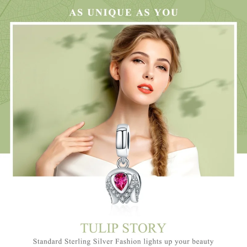 (obrázek pro) Pandora styl Stříbrný příběh Tulipánu Dangle - SCC1027 - Zobrazit 2