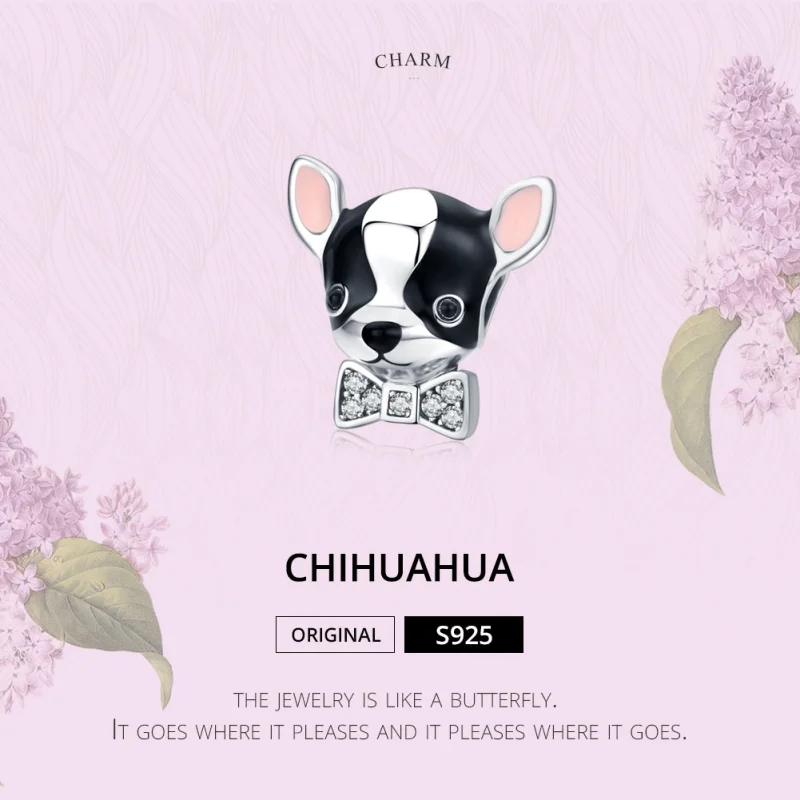 (obrázek pro) Pandora styl stříbrný přívěsek Chihuahua - SCC1310 - Zobrazit 3