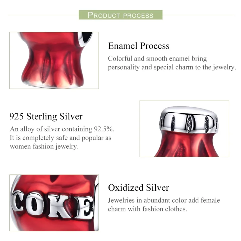 (obrázek pro) Pandora styl stříbrný přívěsek Coca Cola - SCC1159 - Zobrazit 4