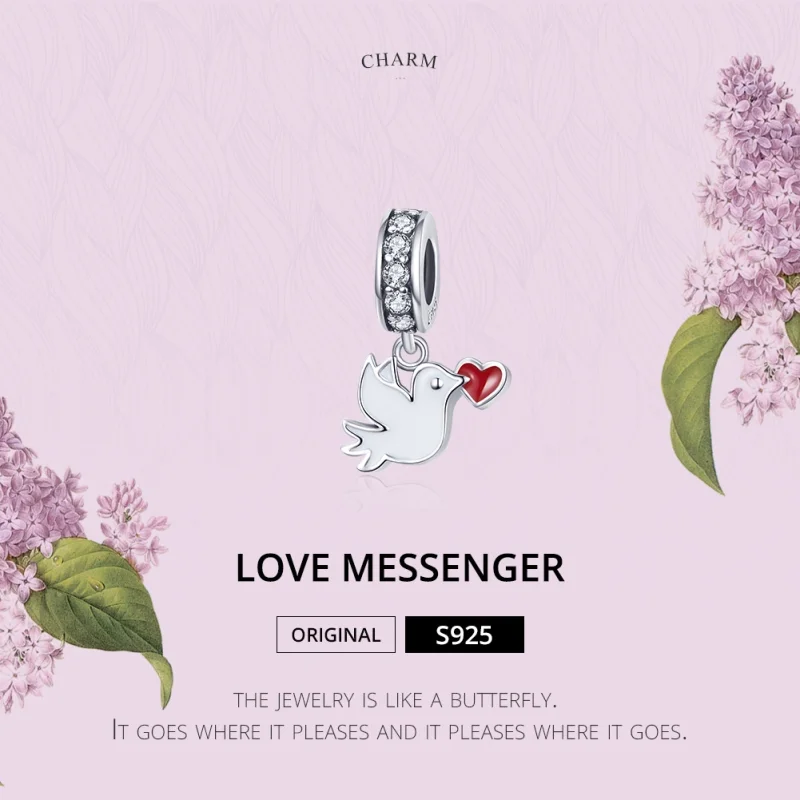 (obrázek pro) Pandora styl stříbrný přívěsek Love Messenger - SCC1227 - Zobrazit 4