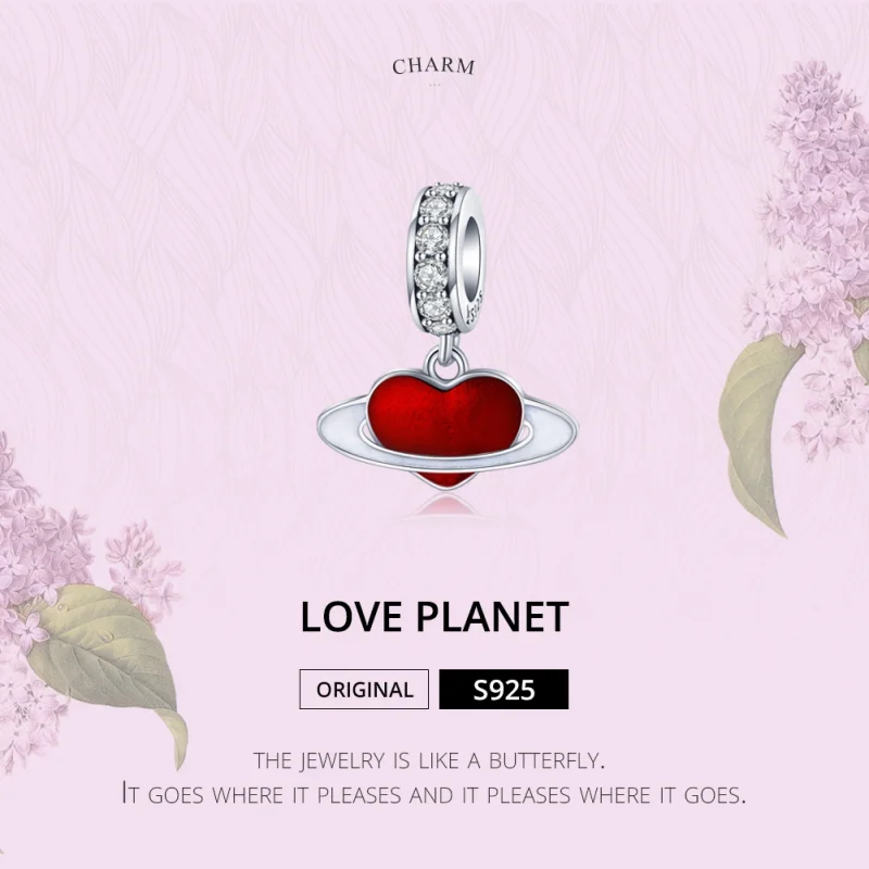 (obrázek pro) Pandora styl stříbrný přívěsek Love Planet - SCC1165 - Zobrazit 2
