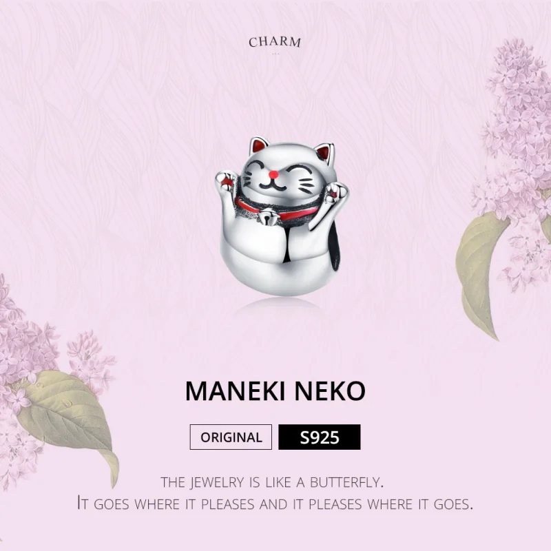 (obrázek pro) Pandora styl stříbrný přívěsek Maneki Neko - SCC1178 - Zobrazit 2