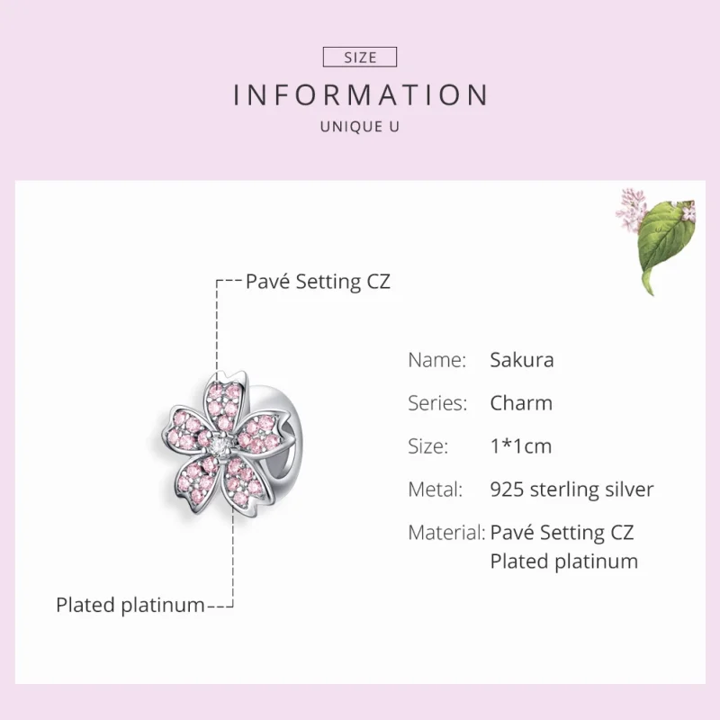 (obrázek pro) Pandora styl stříbrný přívěsek Sakura - SCC1291 - Zobrazit 2
