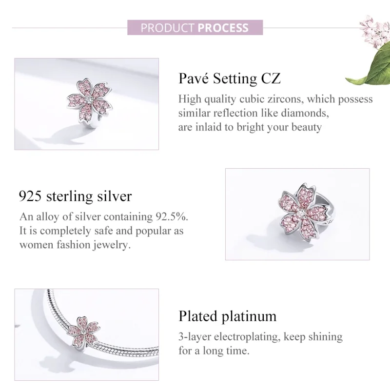 (obrázek pro) Pandora styl stříbrný přívěsek Sakura - SCC1291 - Zobrazit 3