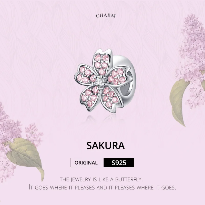 (obrázek pro) Pandora styl stříbrný přívěsek Sakura - SCC1291 - Zobrazit 4