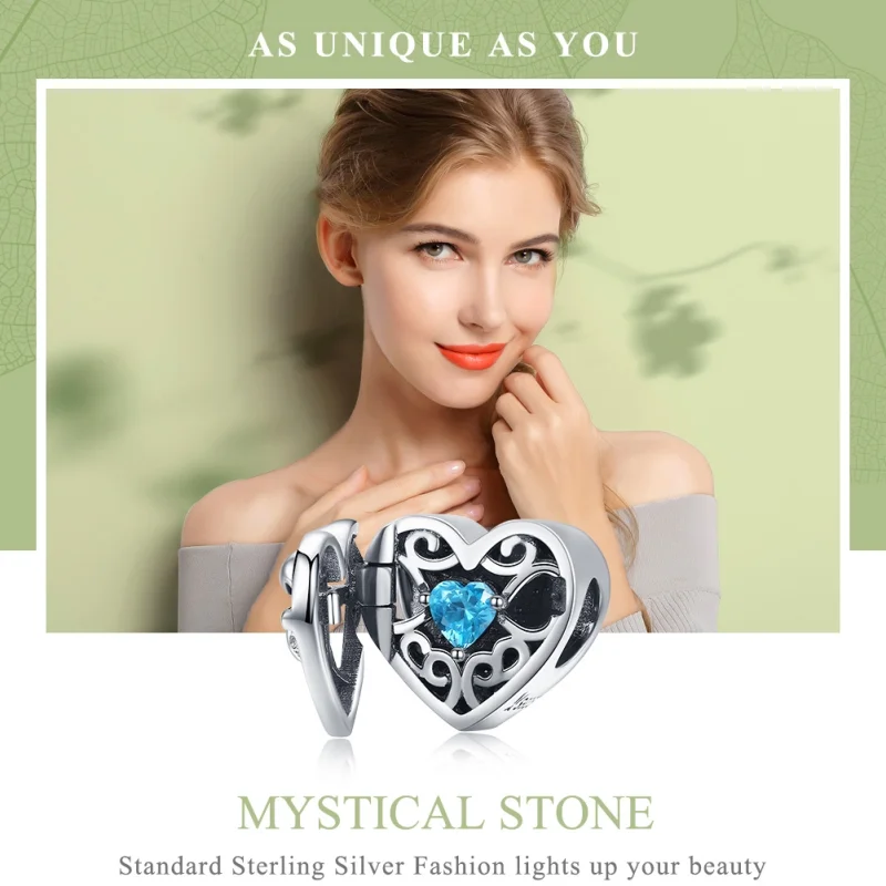 (obrázek pro) Pandora styl stříbrný tajemný kámen amulet - SCC1053 - Zobrazit 2