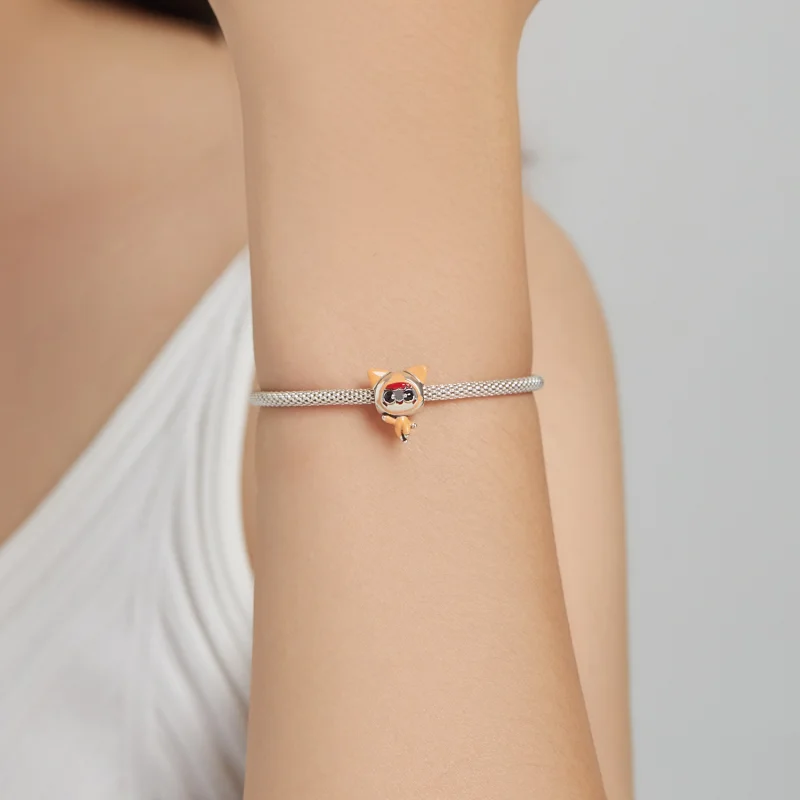 (obrázek pro) Pandora styl vesmírná kočička panenka amulet - SCC1941 - Zobrazit 5