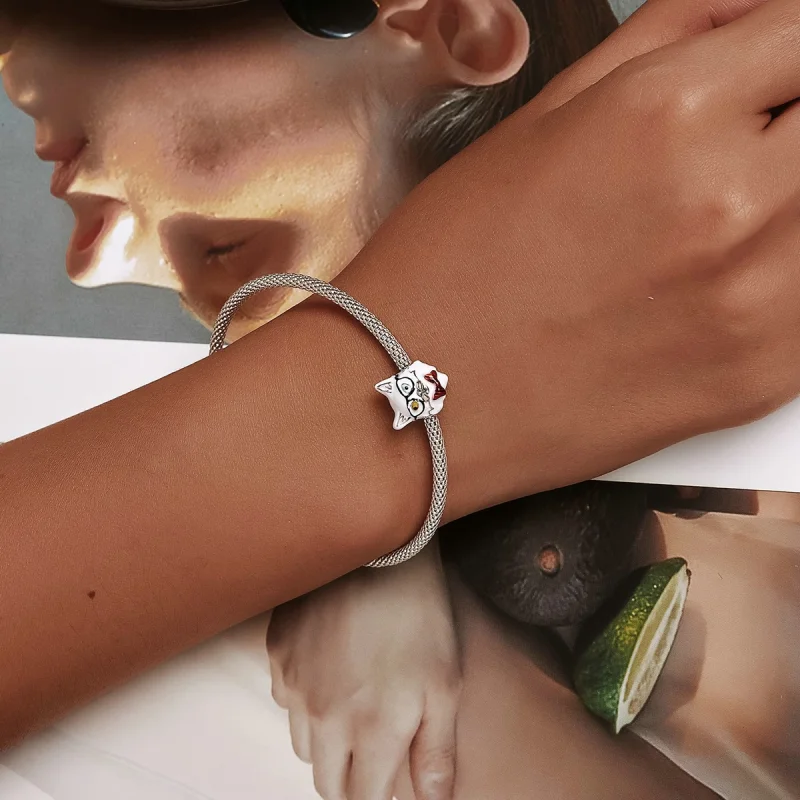 (obrázek pro) Pandora stylu bílý kočička amulet - SCC2093 - Zobrazit 6