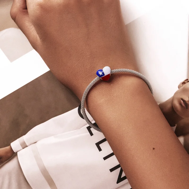 (obrázek pro) Pandora stylu Charm s motivem vlajky Chile - SCC2110 - Zobrazit 6