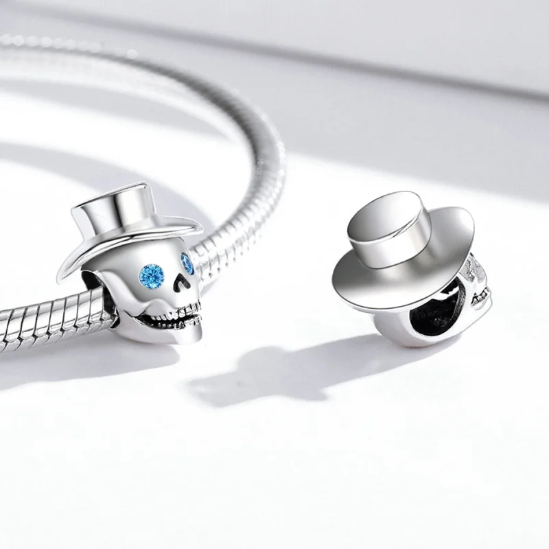 (obrázek pro) Pandora stylu Gentleman lebka amulet - BSC525 - Zobrazit 3