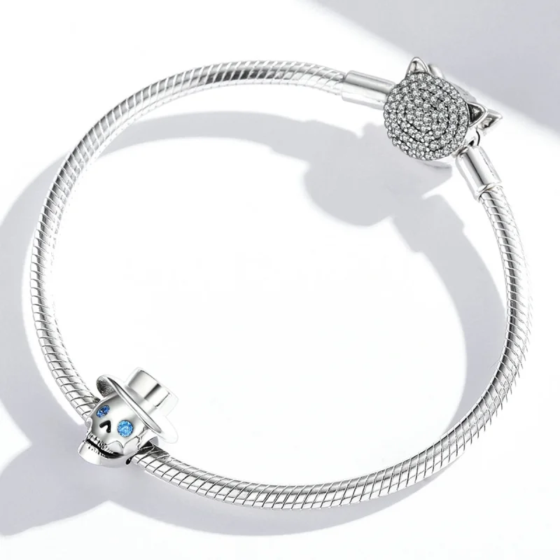(obrázek pro) Pandora stylu Gentleman lebka amulet - BSC525 - Zobrazit 4