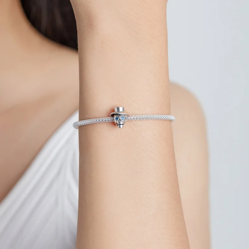 (obrázek pro) Pandora stylu Gentleman lebka amulet - BSC525 - Zobrazit 5