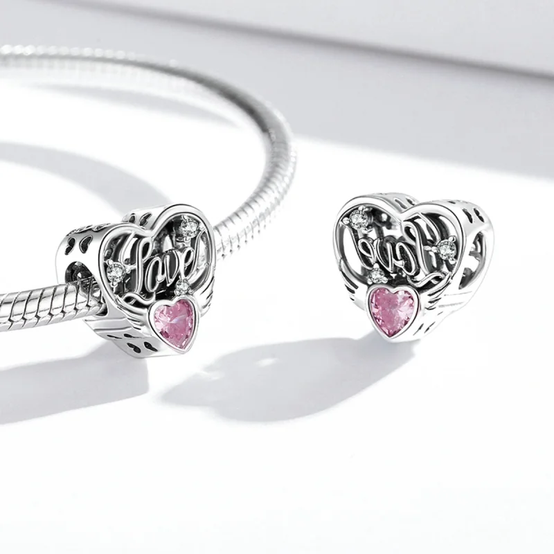 (obrázek pro) Pandora stylu křídla lásky Charm - BSC528 - Zobrazit 4