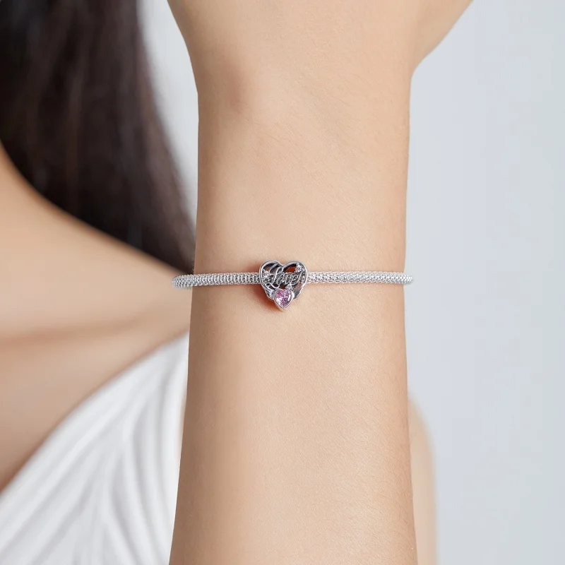 (obrázek pro) Pandora stylu křídla lásky Charm - BSC528 - Zobrazit 5