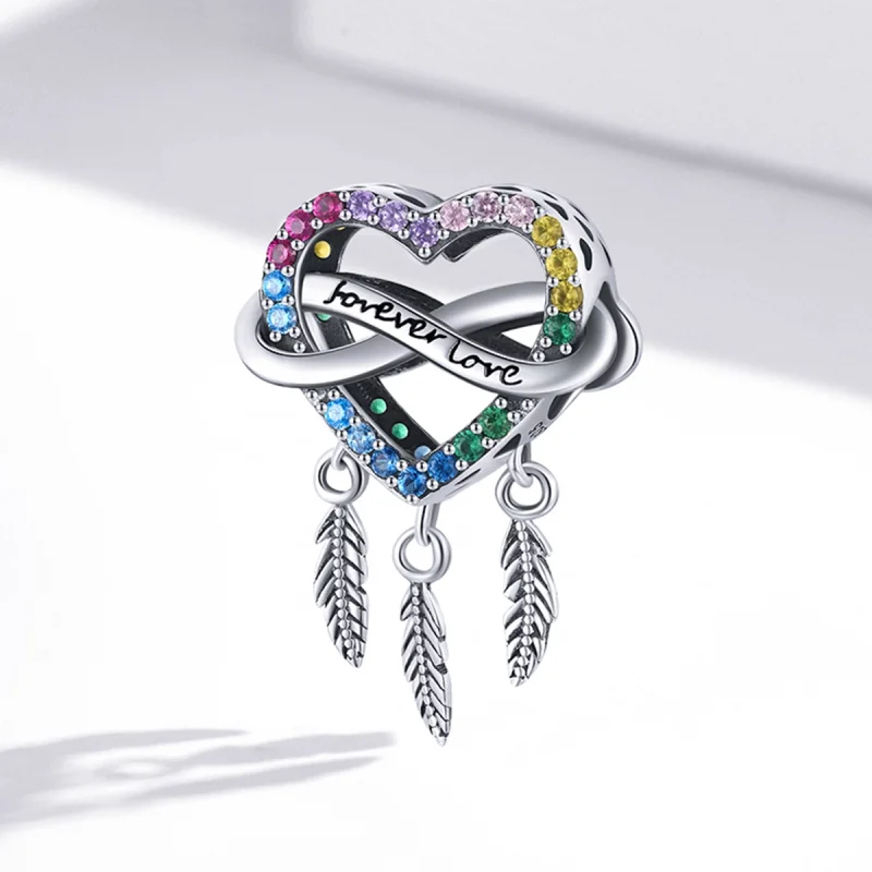 (obrázek pro) Pandora stylu Love Dream Catcher přívěsek - BSC506 - Zobrazit 2