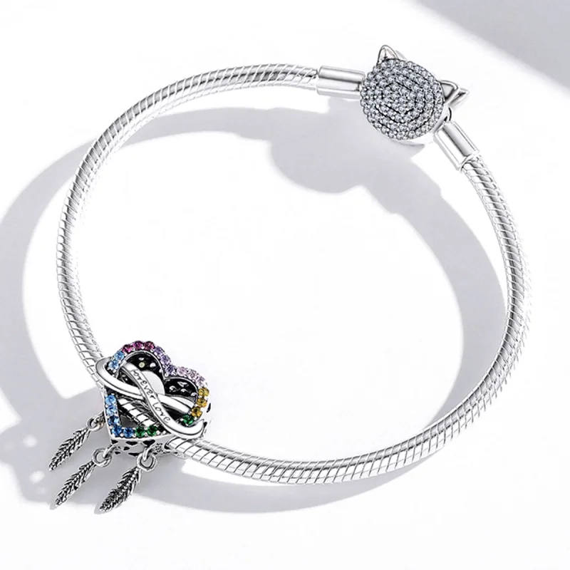 (obrázek pro) Pandora stylu Love Dream Catcher přívěsek - BSC506 - Zobrazit 3