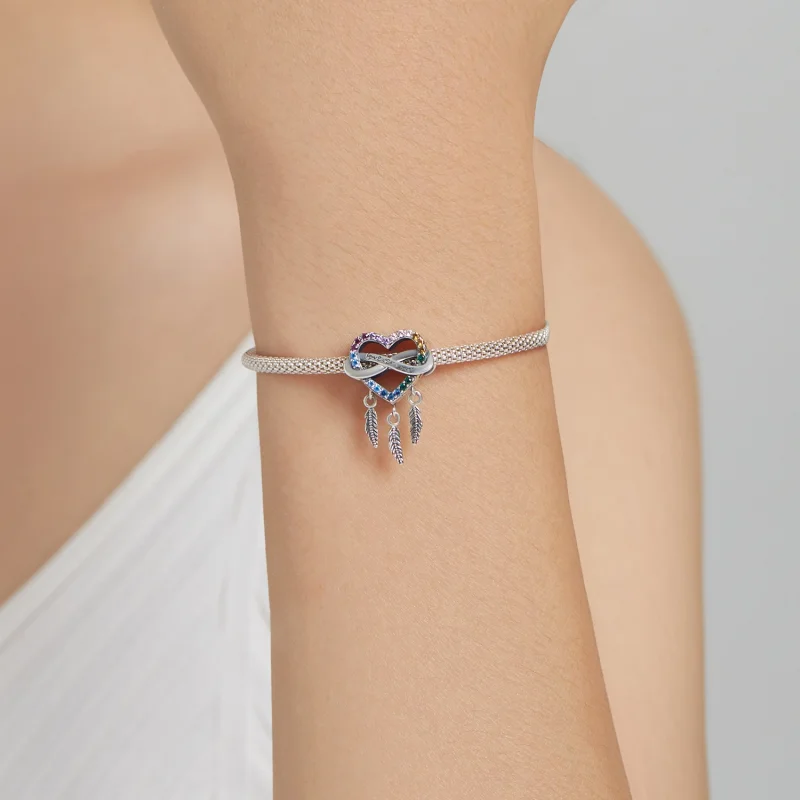 (obrázek pro) Pandora stylu Love Dream Catcher přívěsek - BSC506 - Zobrazit 4