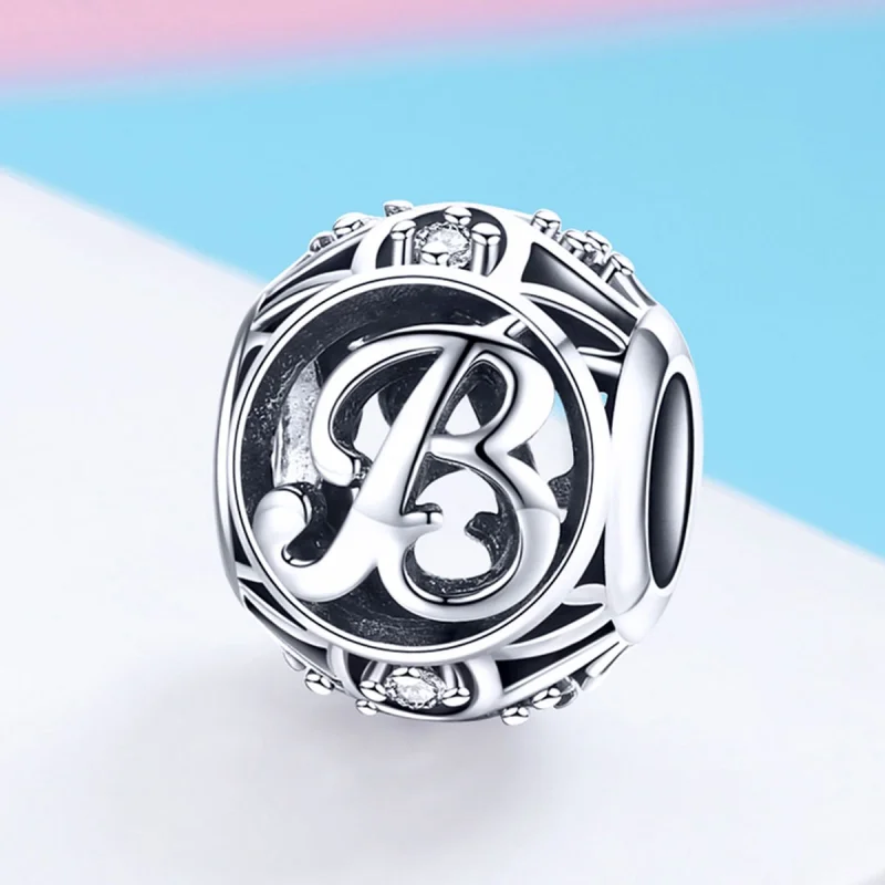 (obrázek pro) Pandora stylu písmeno-B amulet - SCC738-B - Zobrazit 2