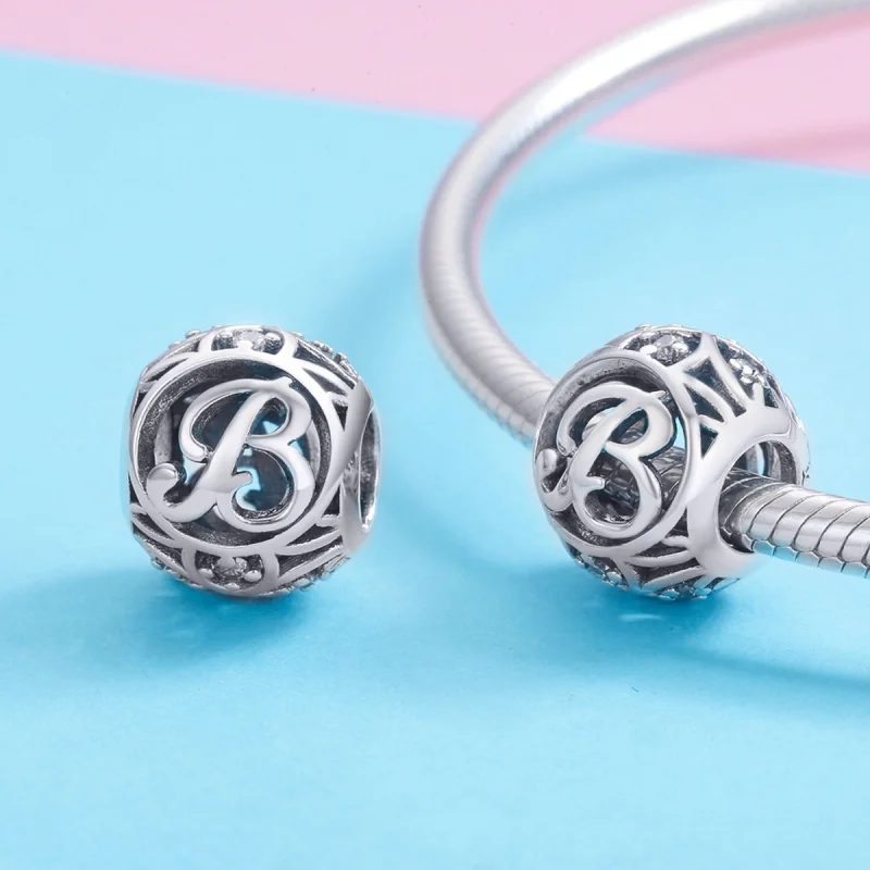 (obrázek pro) Pandora stylu písmeno-B amulet - SCC738-B - Zobrazit 3