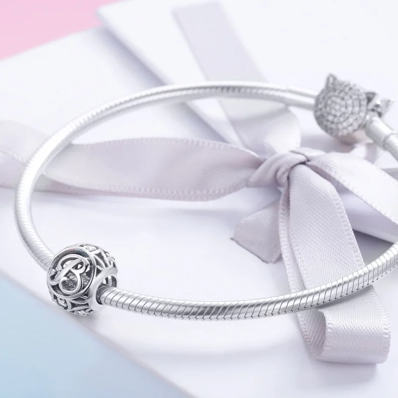 (obrázek pro) Pandora stylu písmeno-B amulet - SCC738-B - Zobrazit 4