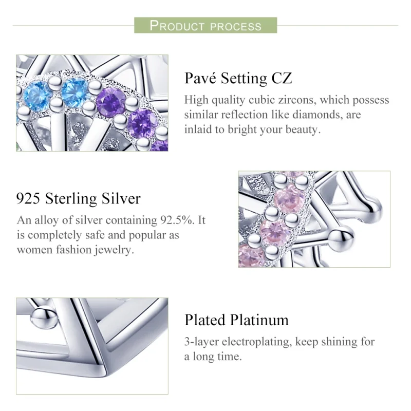 (obrázek pro) Pandora stylu Stříbrný Amulet Kolotoč - SCC1028 - Zobrazit 7