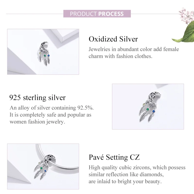 (obrázek pro) Pandora stylu stříbrný visící snový chyták - SCC1232 - Zobrazit 2