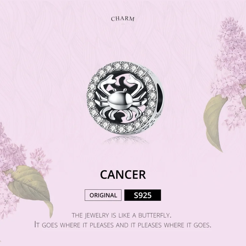 (obrázek pro) Stříbrný amulet ve stylu Pandora se znamením Rak - SCC1213 - Zobrazit 3