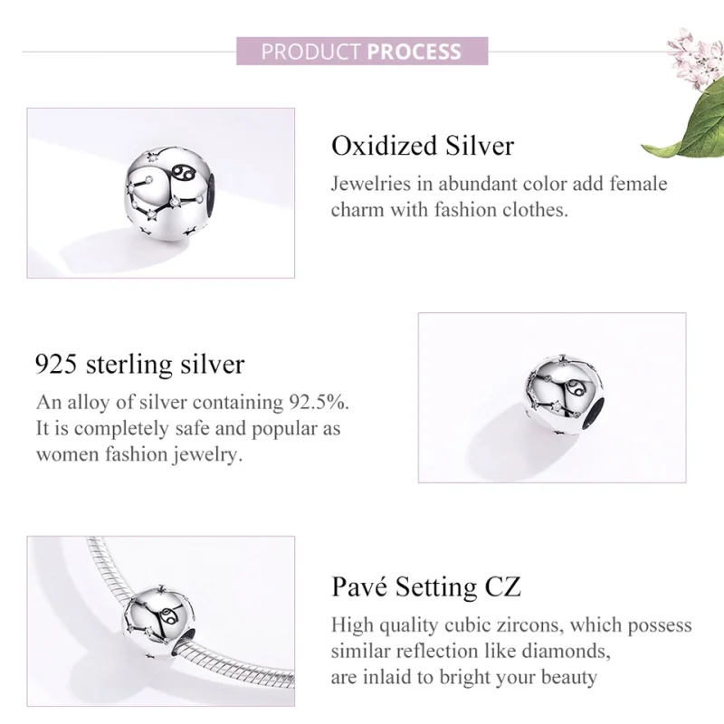 (obrázek pro) Stříbrný přívěsek ve stylu Pandora s motivem rakoviny - SCC1218-4 - Zobrazit 7