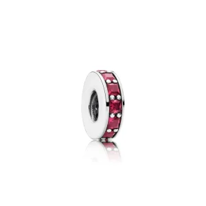 (obrázek pro) Abstract silver spacer with synthetic ruby - 791724SRU - Přívěsky | PANDORA