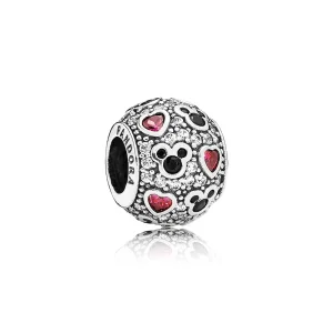 (obrázek pro) Disney, Třpytivý Mickey a srdce - 791457CZ - Přívěsky | PANDORA