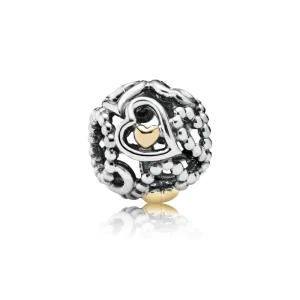 (obrázek pro) Přívěsek šíření lásky, sterlingové stříbro, 14k zlato - 791372 - Přívěsky | PANDORA