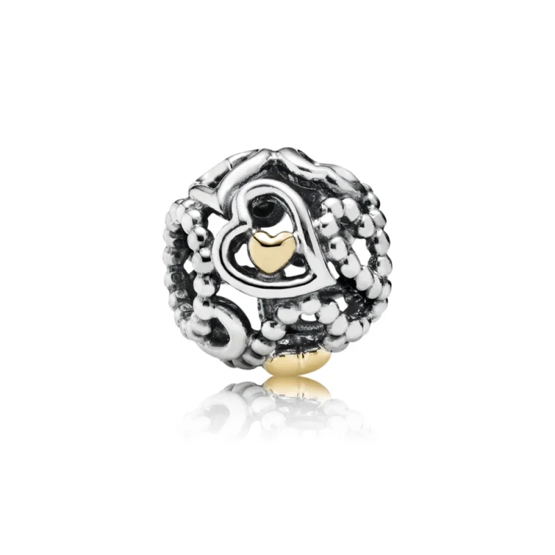 (obrázek pro) Přívěsek šíření lásky, sterlingové stříbro, 14k zlato - 791372 - Přívěsky | PANDORA