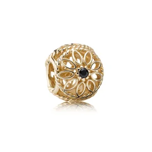 (obrázek pro) Přívěsek filigránový květ třapatky, 14kt zlato, černý spinel - 750821SPB - Přívěsky | PANDORA