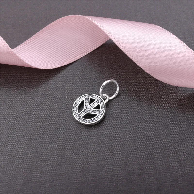 (obrázek pro) Přívěsek symbol míru, sterlingové stříbro, kubická zirkonie - 791308CZ - Přívěsk - Zobrazit 2