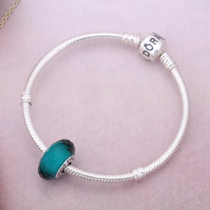 (obrázek pro) Teal Faceted broušené sklo Murano PANDORA - Zobrazit 2