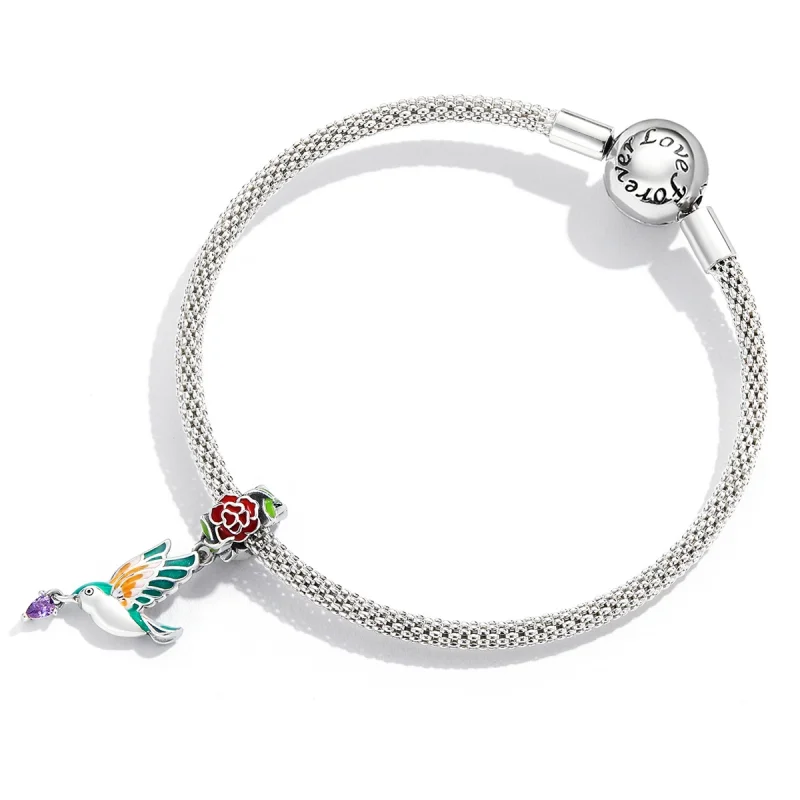 (obrázek pro) Pandora styl Květiny a Ptáci Dangle - SCC2195 - Zobrazit 4
