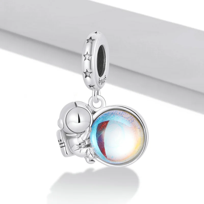 (obrázek pro) Pandora styl Lunární kosmonaut Dangle - BSC581 - Zobrazit 2