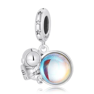(obrázek pro) Pandora styl Lunární kosmonaut Dangle - BSC581