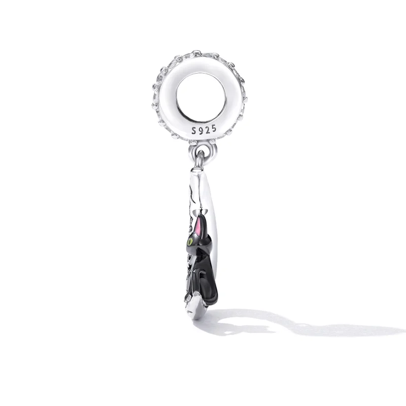 (obrázek pro) Pandora styl Měsíc černá kočka Dangle - SCC2218 - Zobrazit 3