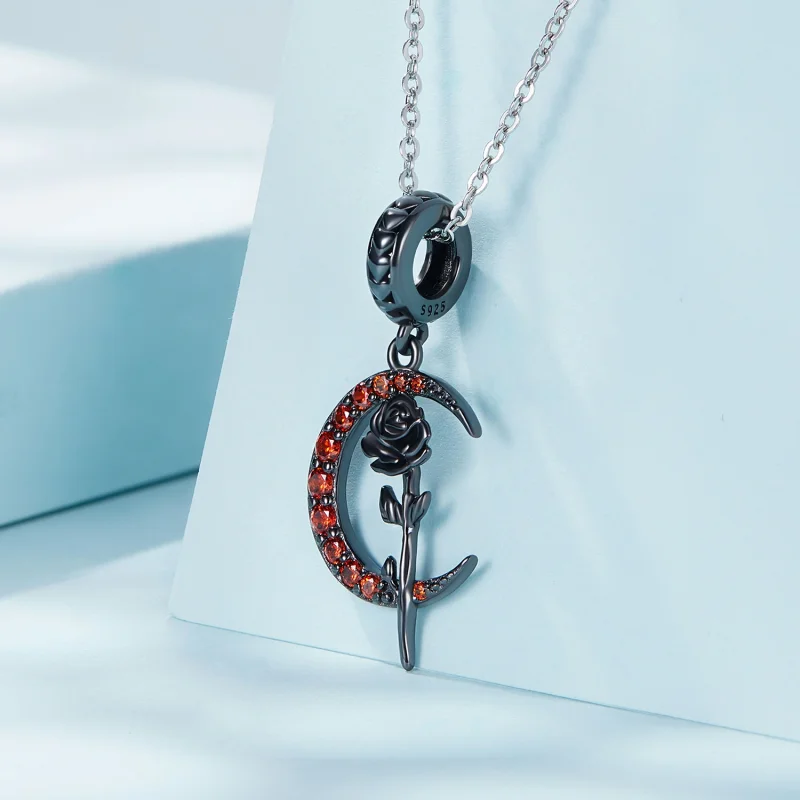 (obrázek pro) Pandora styl Měsíc Růže Dangle - SCC2384 - Zobrazit 2