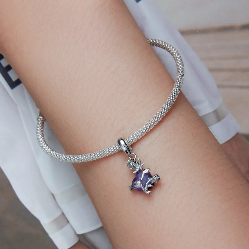 (obrázek pro) Pandora styl Růžové srdce visí - BSC661 - Zobrazit 5
