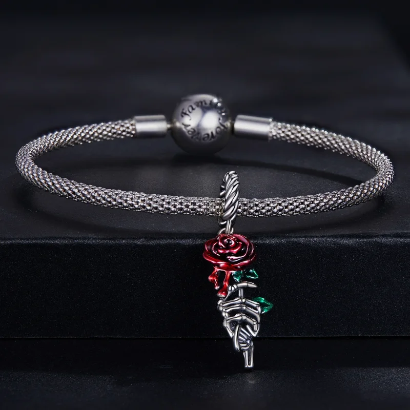 (obrázek pro) Pandora styl Skarletová růže Dangle - SCC2404 - Zobrazit 3