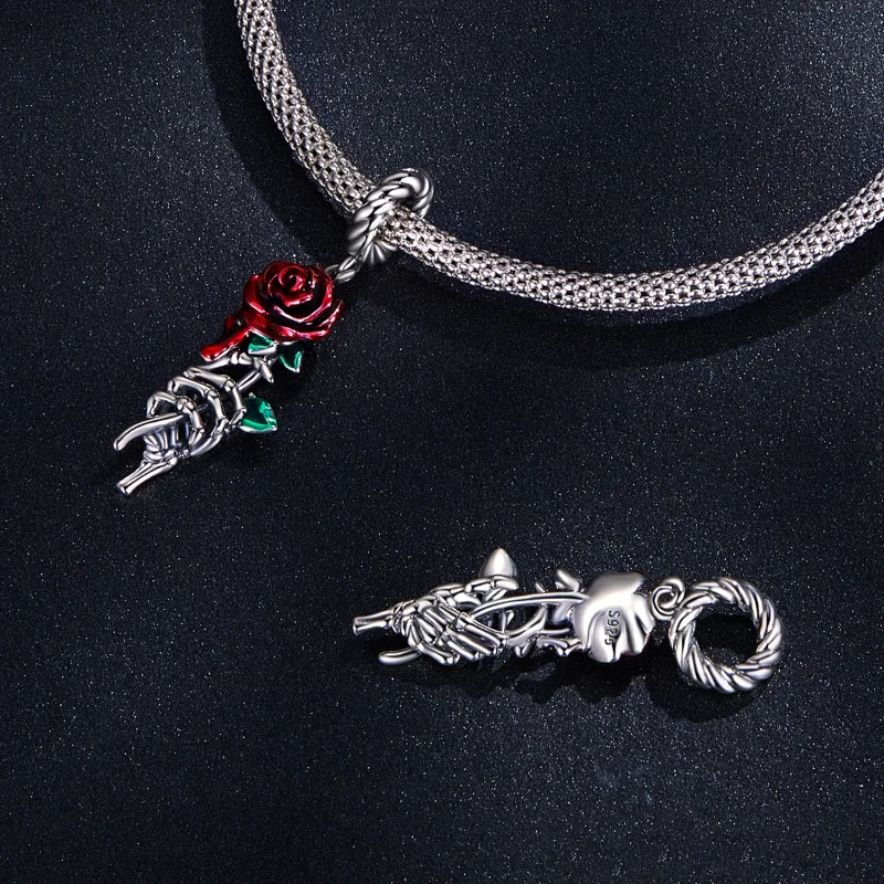 (obrázek pro) Pandora styl Skarletová růže Dangle - SCC2404 - Zobrazit 4