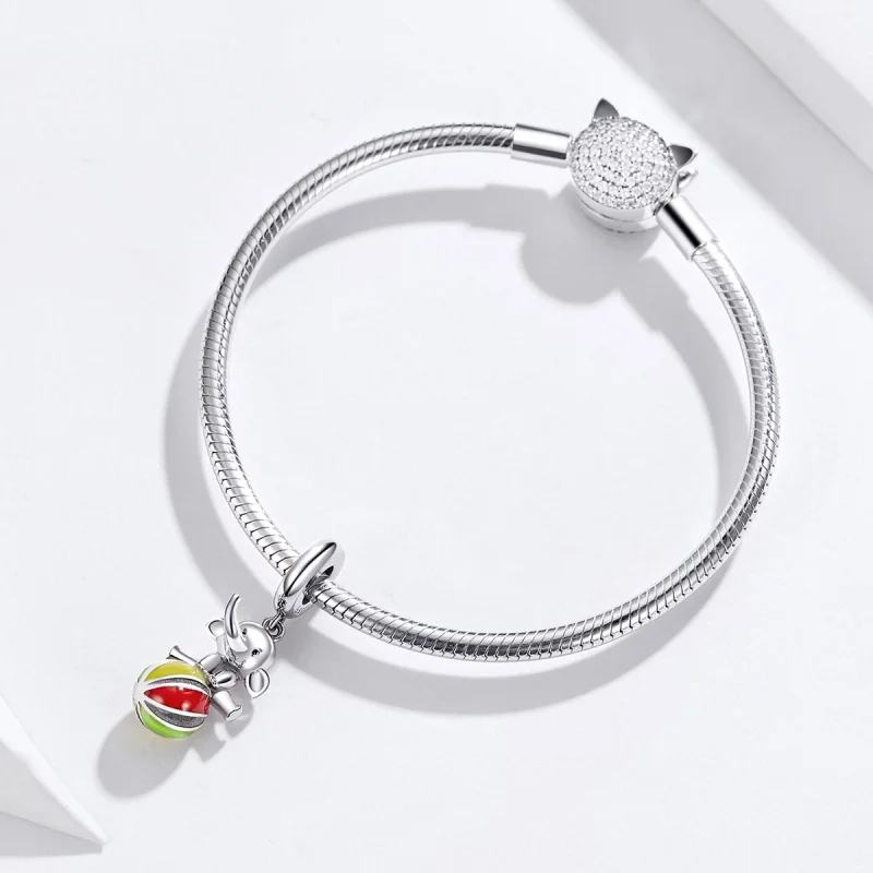 (obrázek pro) Pandora styl Slon Dangle - BSC091 - Zobrazit 3