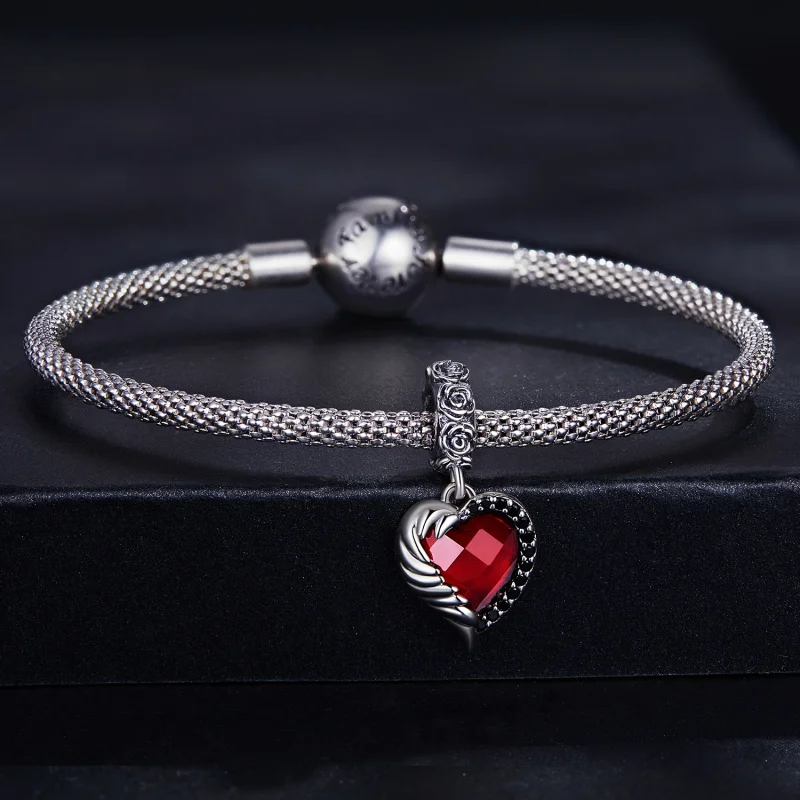 (obrázek pro) Pandora styl Srdce Růží Dangle - SCC2406 - Zobrazit 3