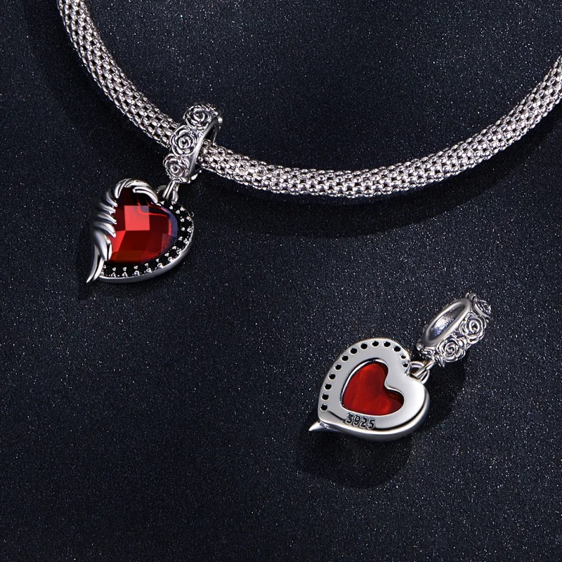 (obrázek pro) Pandora styl Srdce Růží Dangle - SCC2406 - Zobrazit 4